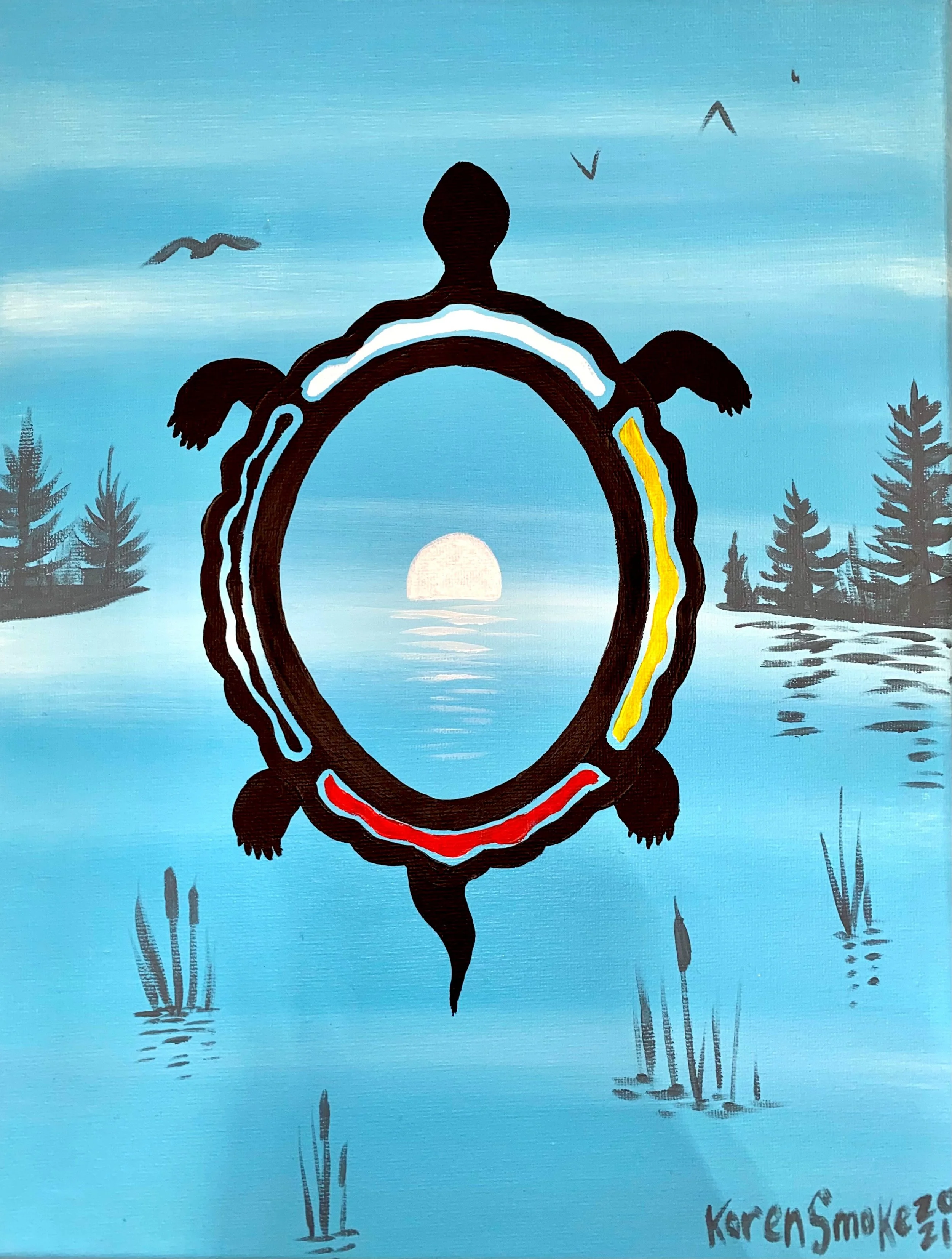 Seven Grandfather Teachings - Truth - Turtle - Mishiikenh - Copyright Koren Smoke 2021