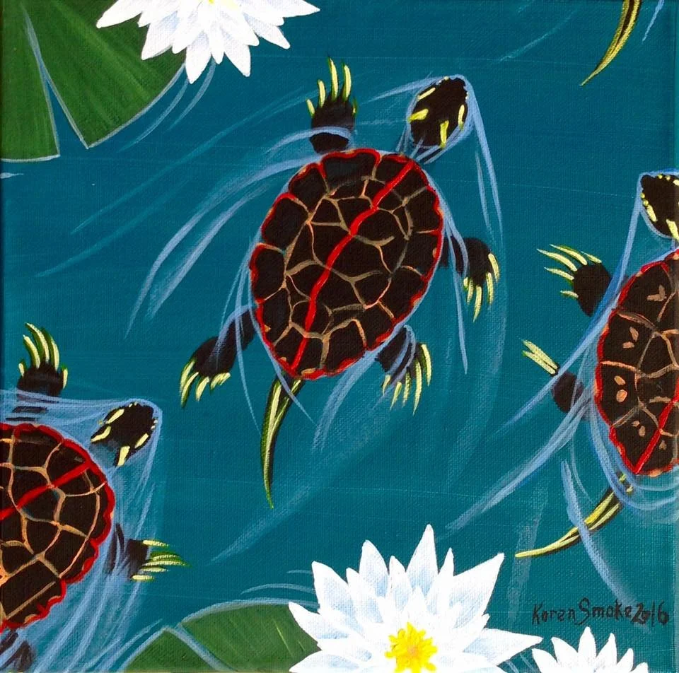 Painted Turtles 2016 Copyright Koren Smoke