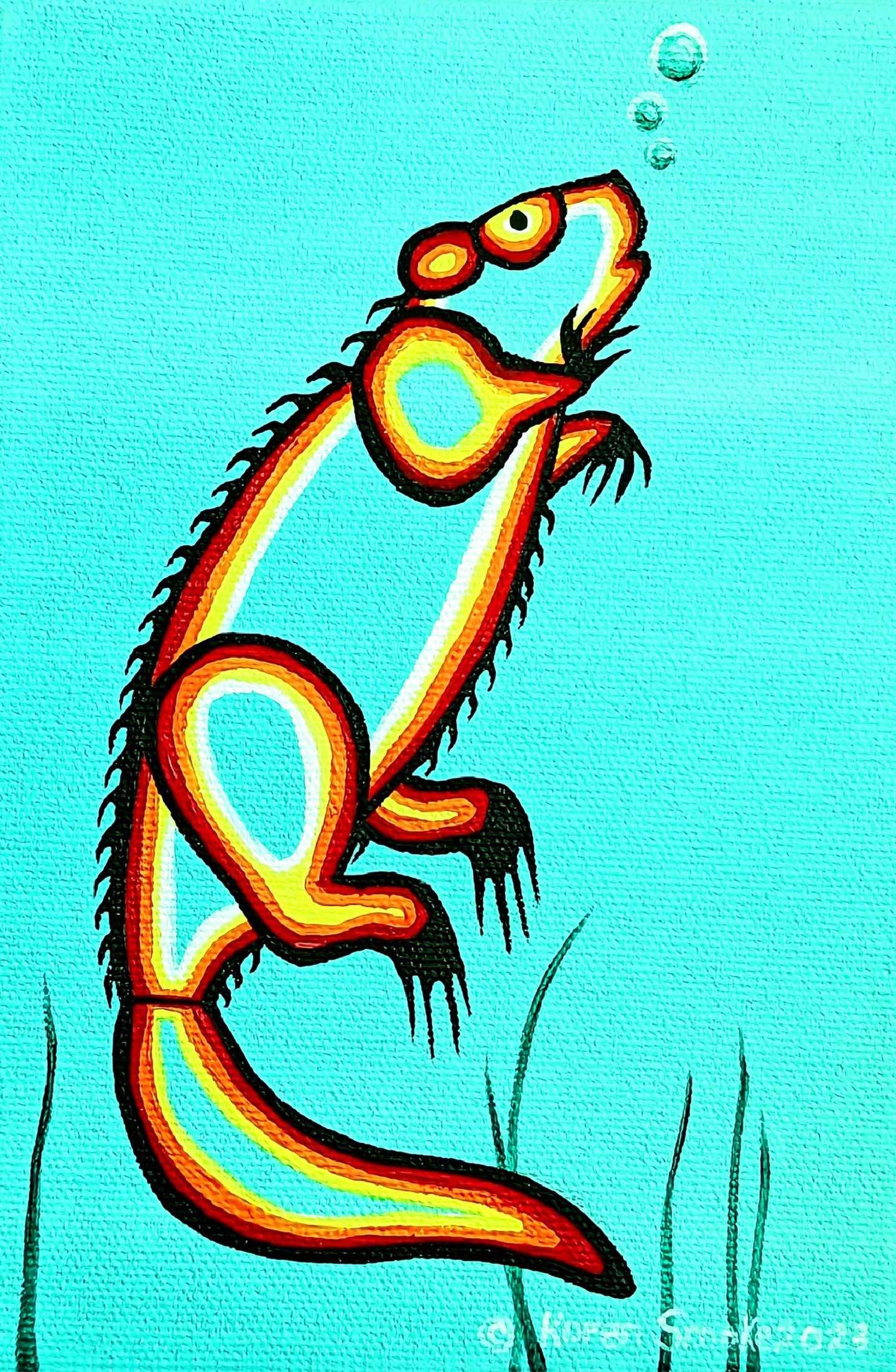 Amik - Beaver 2023, Acrylic on canvas. Copyright Koren Smoke