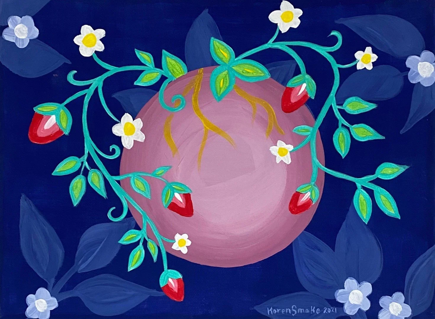 Ode'min Giizis - Strawberry Moon - June Copyright Koren Smoke 2021