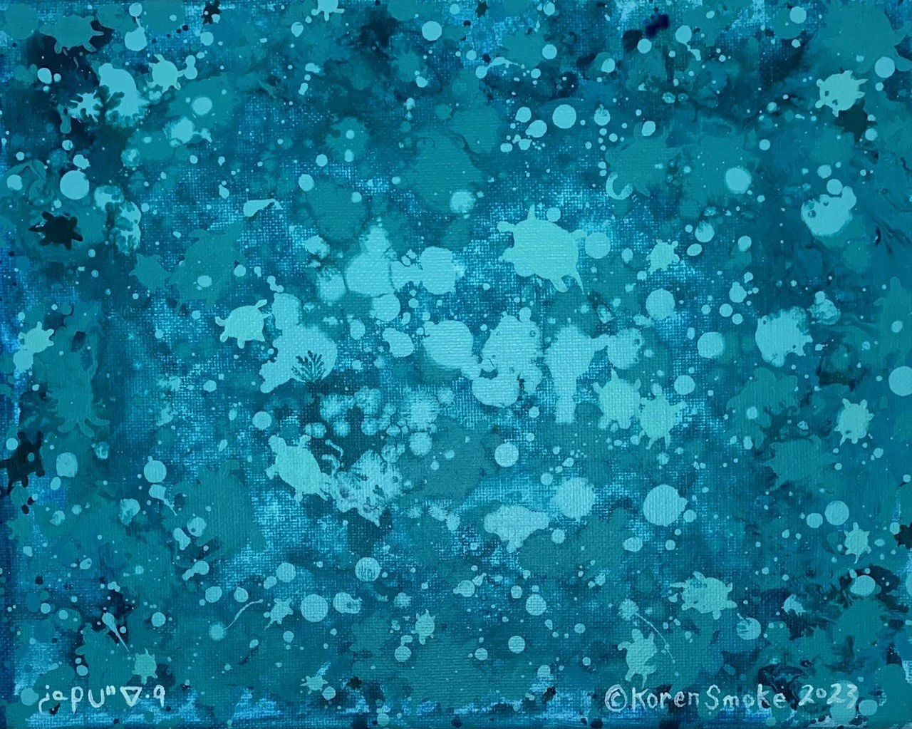 Turtle Medicine 2023, acrylic on canvas. Copyright Koren Smoke