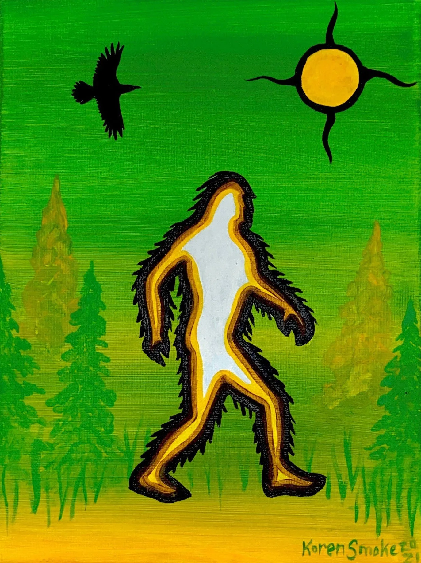 Seven Grandfather Teachings - Honesty - Sabe or Raven - Copyright Koren Smoke 2021