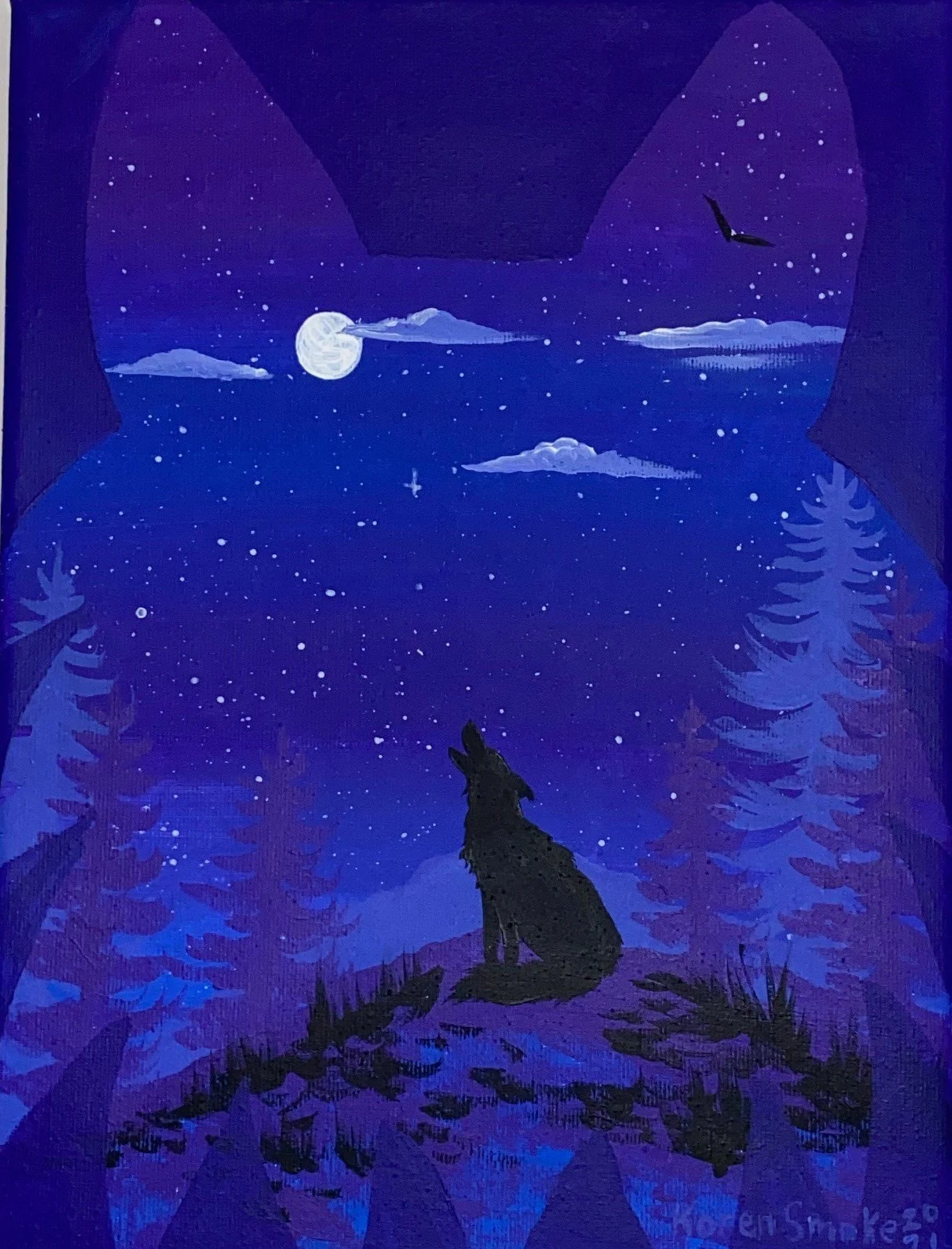 Seven Grandfather Teachings - Humility - Wolf - Ma'iingan - Copyright Koren Smoke 2021