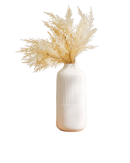 Matte grooved vase