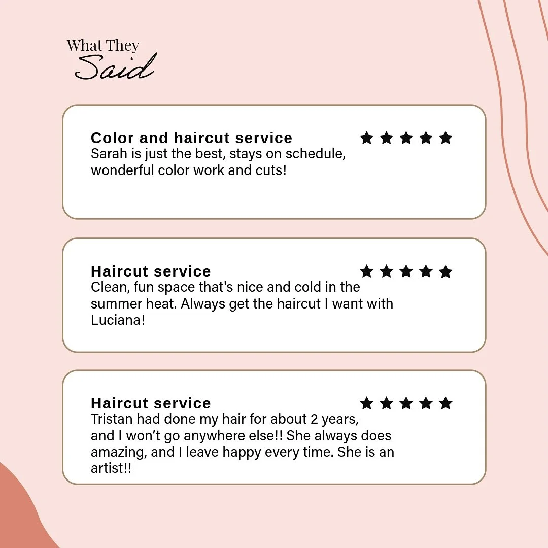 What they said&hellip; ✨

.
.
.
.
.
#clientreviews #clientfeedback #velvetmonkeysalons #velvetmonkeyplaza #okchair #okcstylist #besthairokc #besthairsalon #okcsalon #okcplazadistrict #expressyourself #hairfashion #hairgoals #behindthechair #salonlife