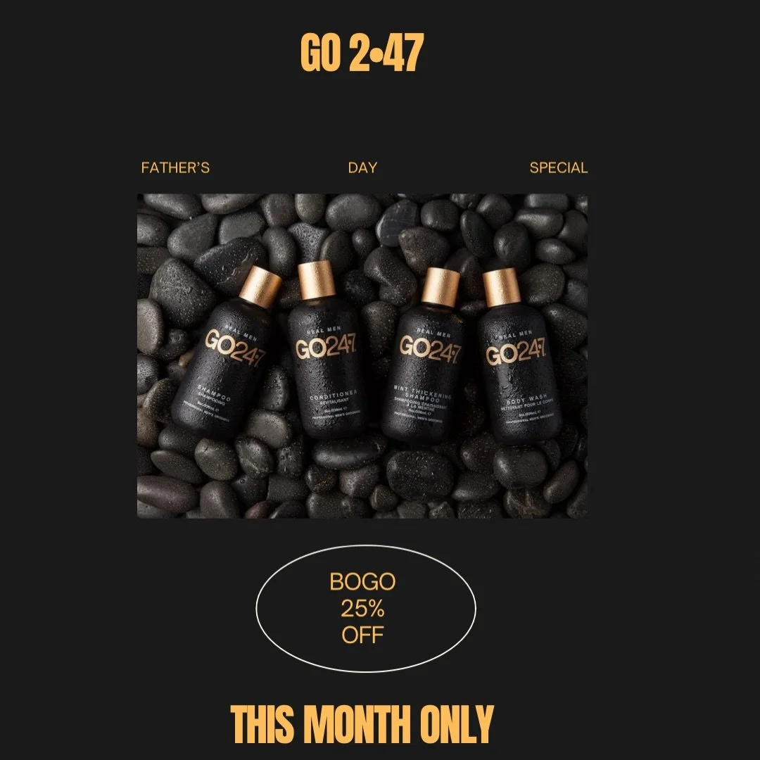 Treat your father to haircare this Father&rsquo;s Day, and right now it&rsquo;s buy one get one 25% off of anything in the @go247 line! ✨

.
.
.
.
#go247 #fathersdaygiftideas #velvetmonkeysalons #velvetmonkeyplaza #unitehair