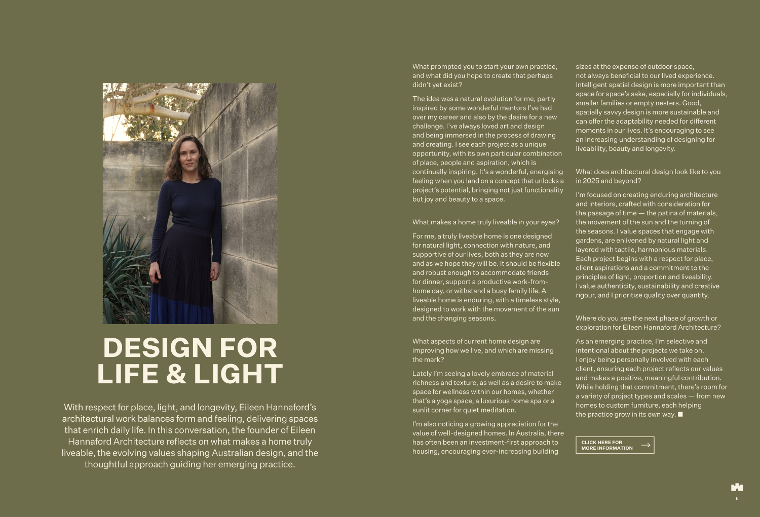 MWP Open issue 16 article image Design for Light & Life with founder Eileen Hannaford