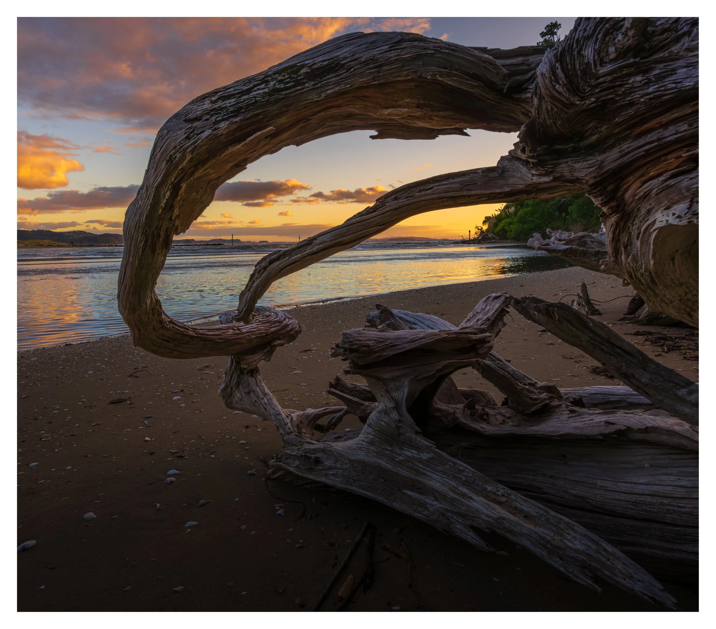 Wild remote beach sunrise.