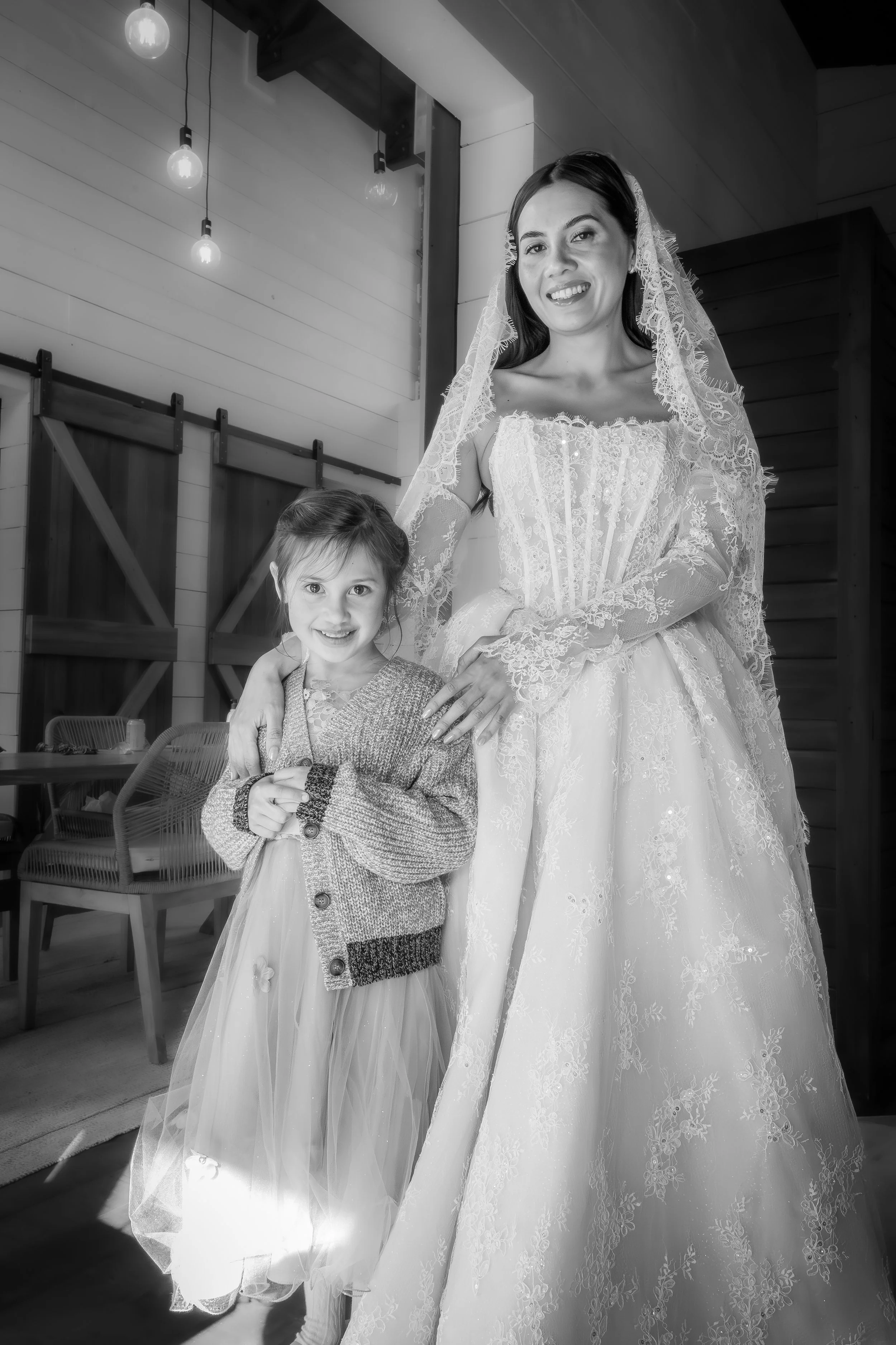 Bride & Flower Girl B&W.jpg