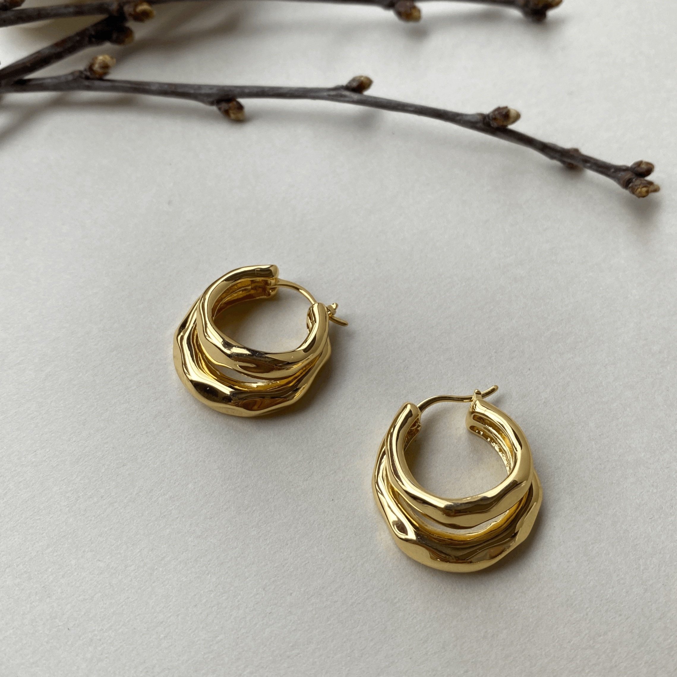 Chunky double hoop Earrings