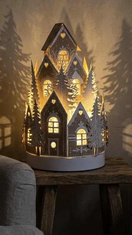 ILLUMINATED  GINGERBREAD CHRISTMAS VILLAGE WORKSHOP