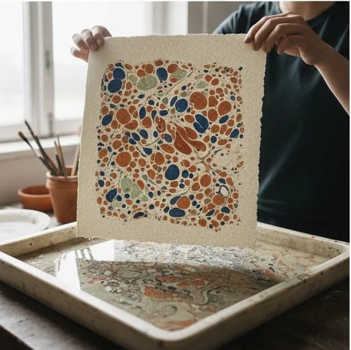 THE ART OF PAPER MARBLING: PATTERNS ON WATER.