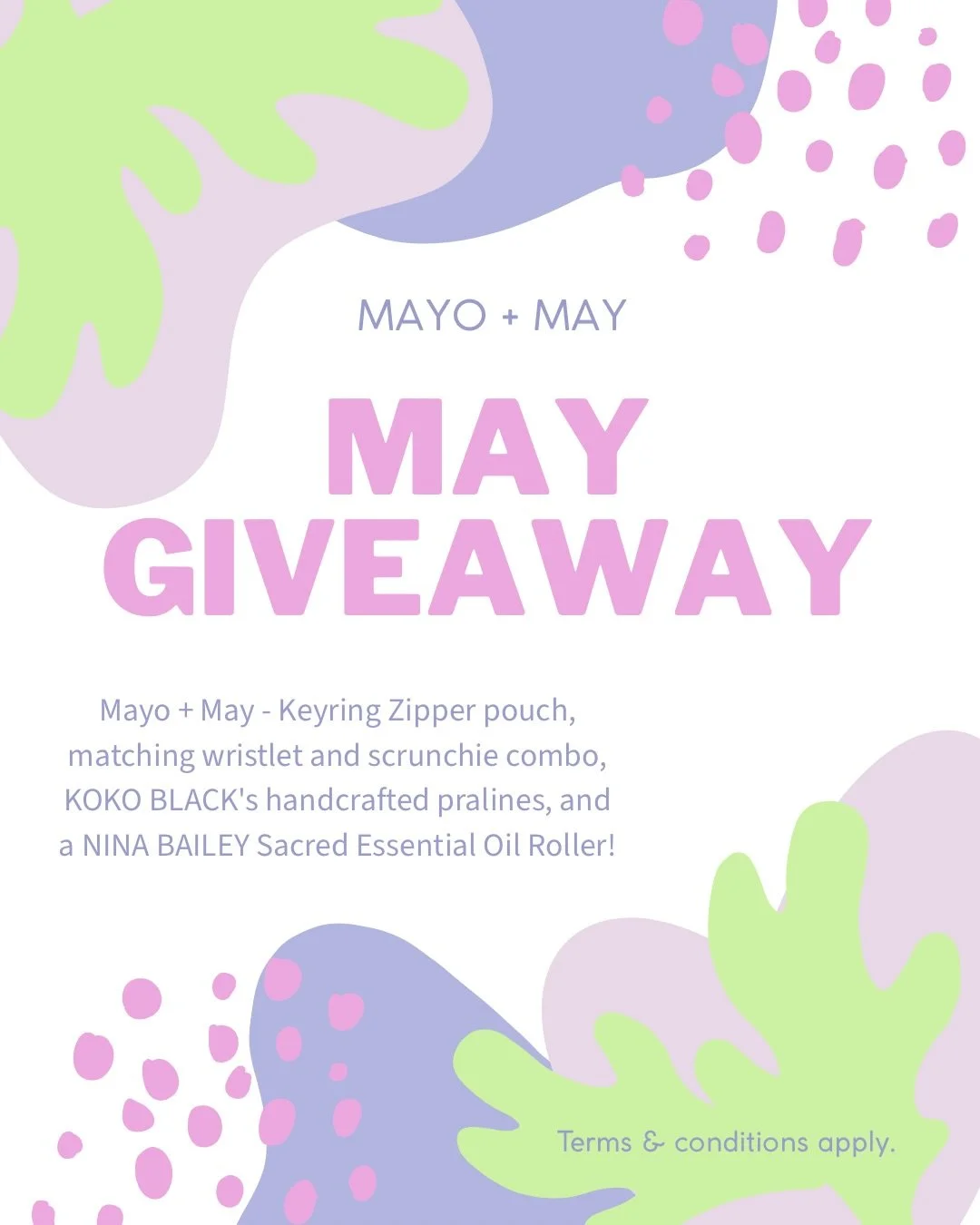 ✨ MAY GIVEAWAY ✨
Wow it feels good to be BACK&hellip; and I wanted to celebrate with a little thank you 💖

To kick off my return to Mayo + May, I&rsquo;m giving one lucky customer the chance to win this dreamy bundle:

🌸 Keyring zipper pouch
🌸 Mat