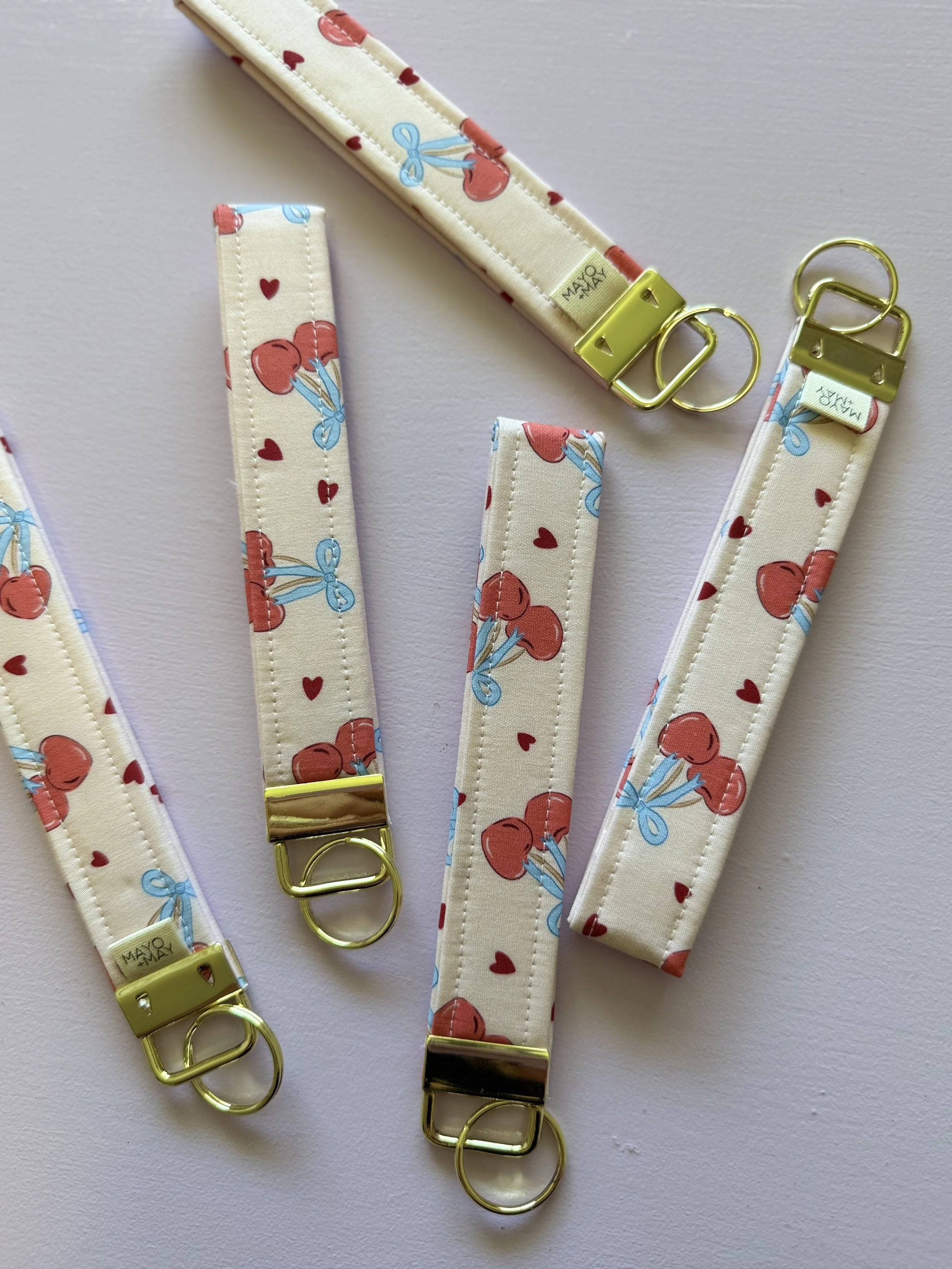 Cherry Valentine Hearts - Wristlet