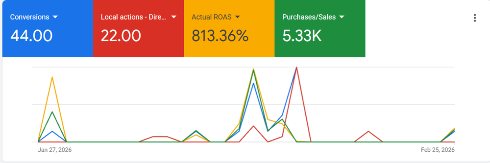 Google Ads ROAS for florist campaign