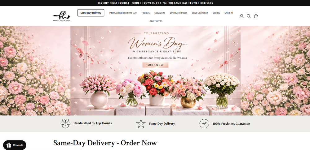 Beverly Hills Florist website