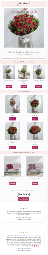 Florist holiday email template