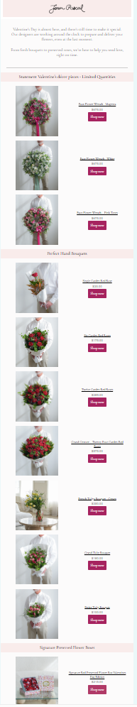 Florist email marketing design