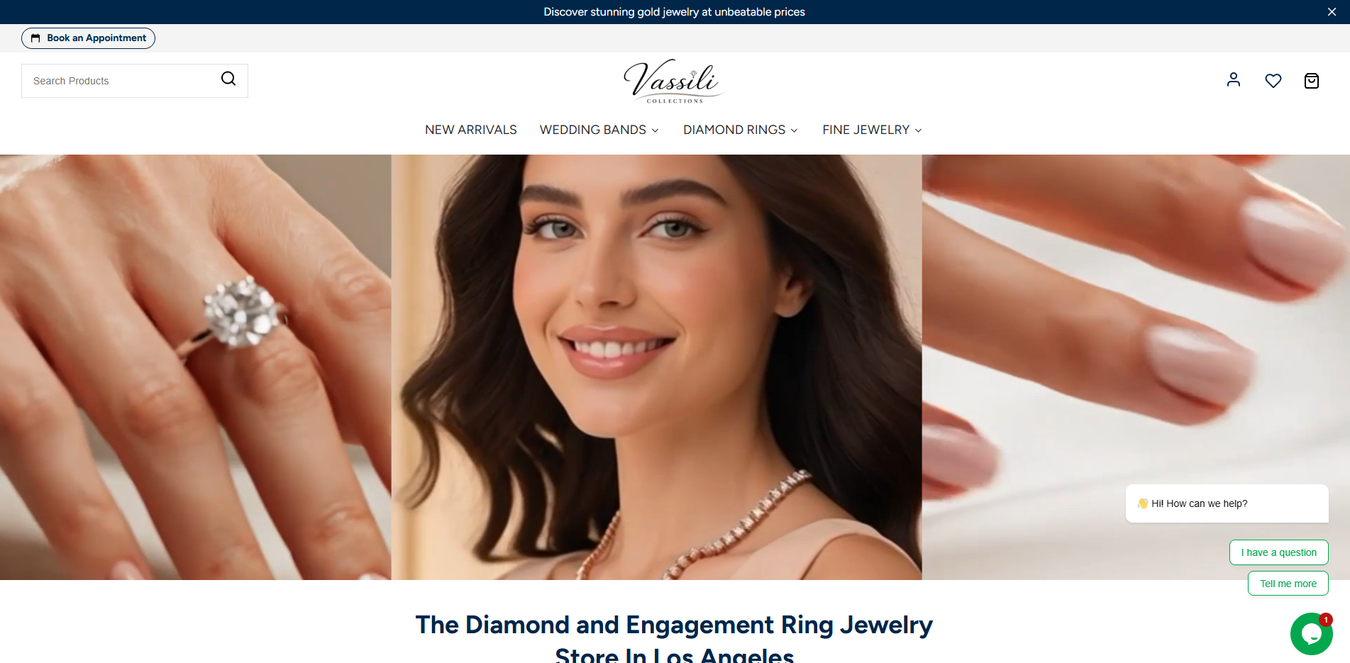 Vassili Collections lab grown diamond jewelry website