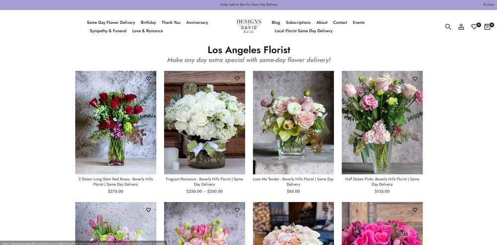 Premium florist website design