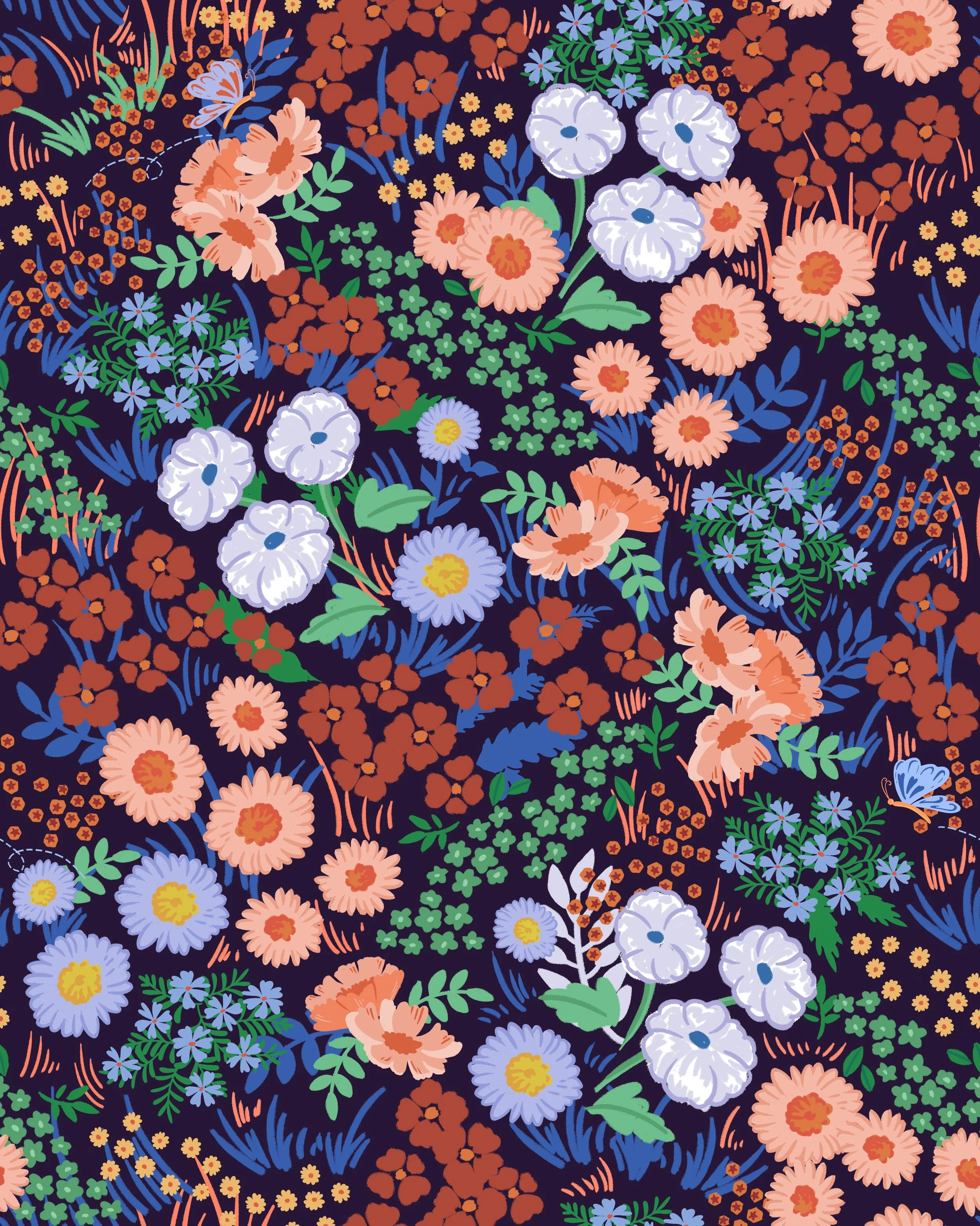 Pony Blooming-Large Flowers-without horse_Blue_40x50cm.jpg
