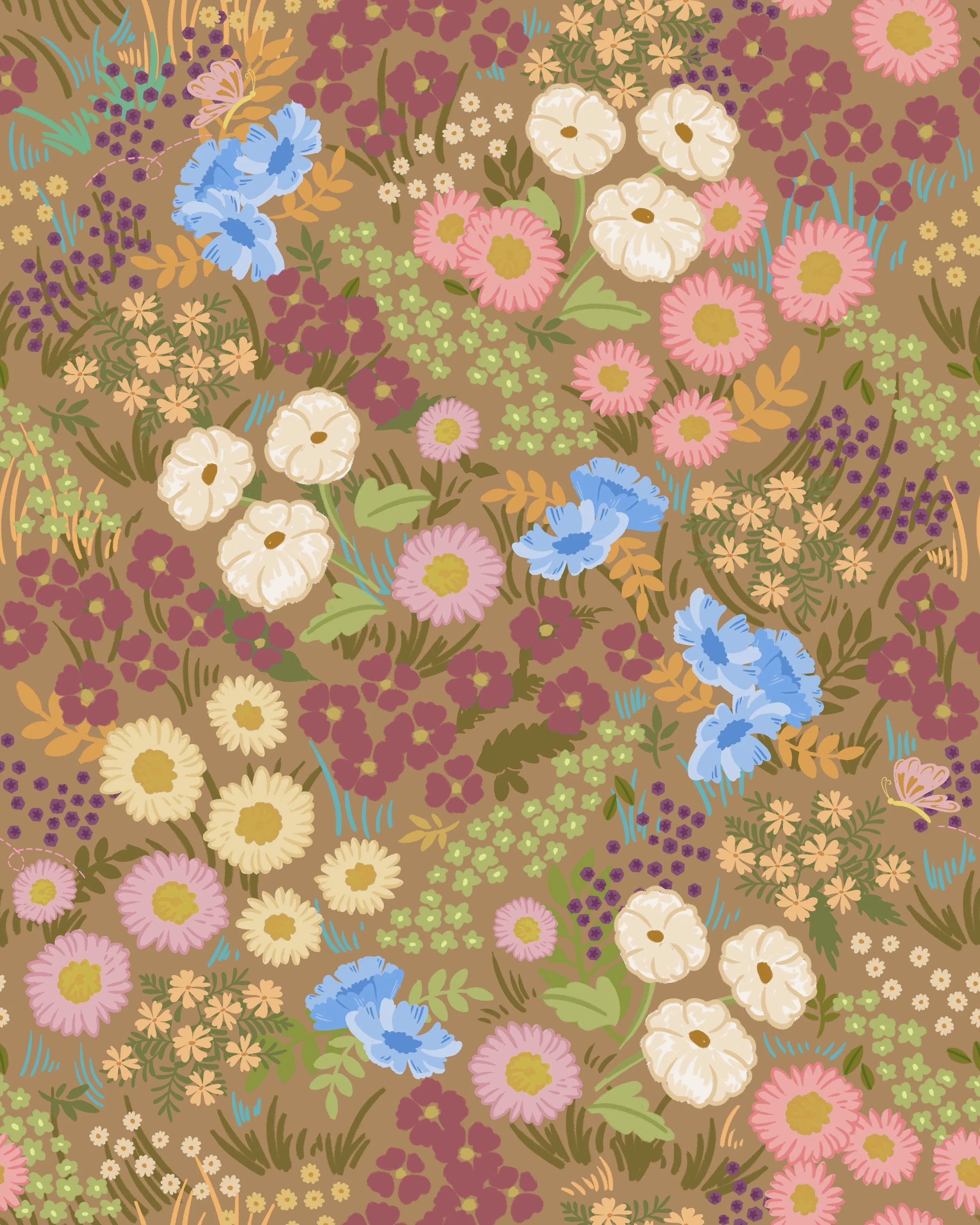 Pony Blooming-Large Flowers-without horse_Tan_40x50cm.jpg