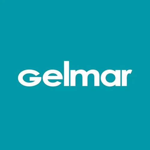 Gelmar logo on a teal background