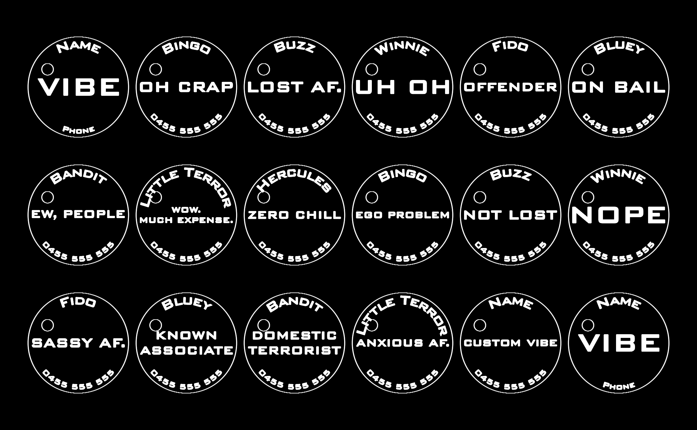 VibeCheck Laser Etched Pet Tags
