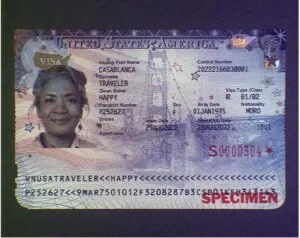 A U.S. passport page showing a passport photo, personal details, and the word 'SPECIMEN' in red.