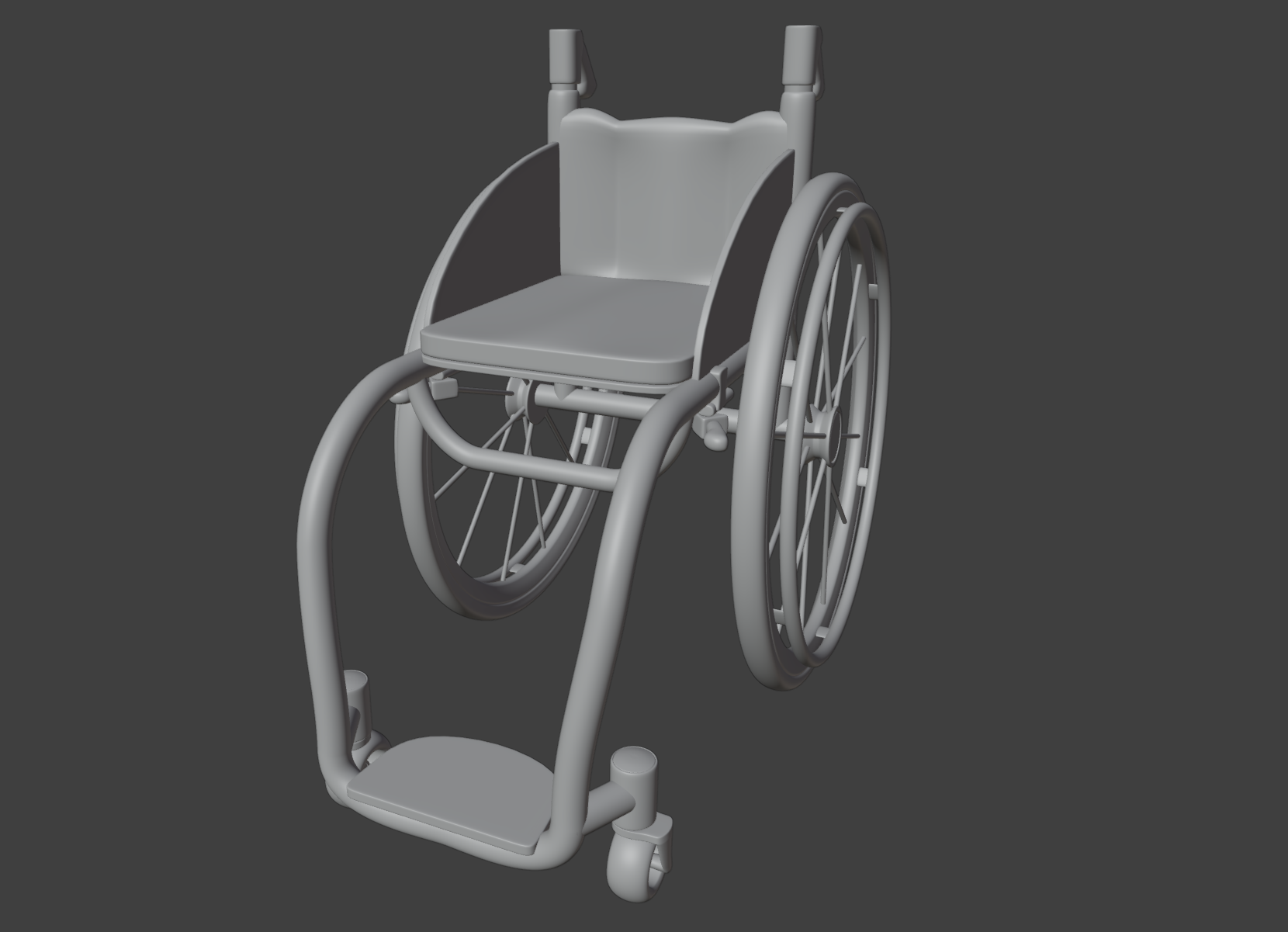 A simple black and white screenshot of the same model from a more front-facing angle.
