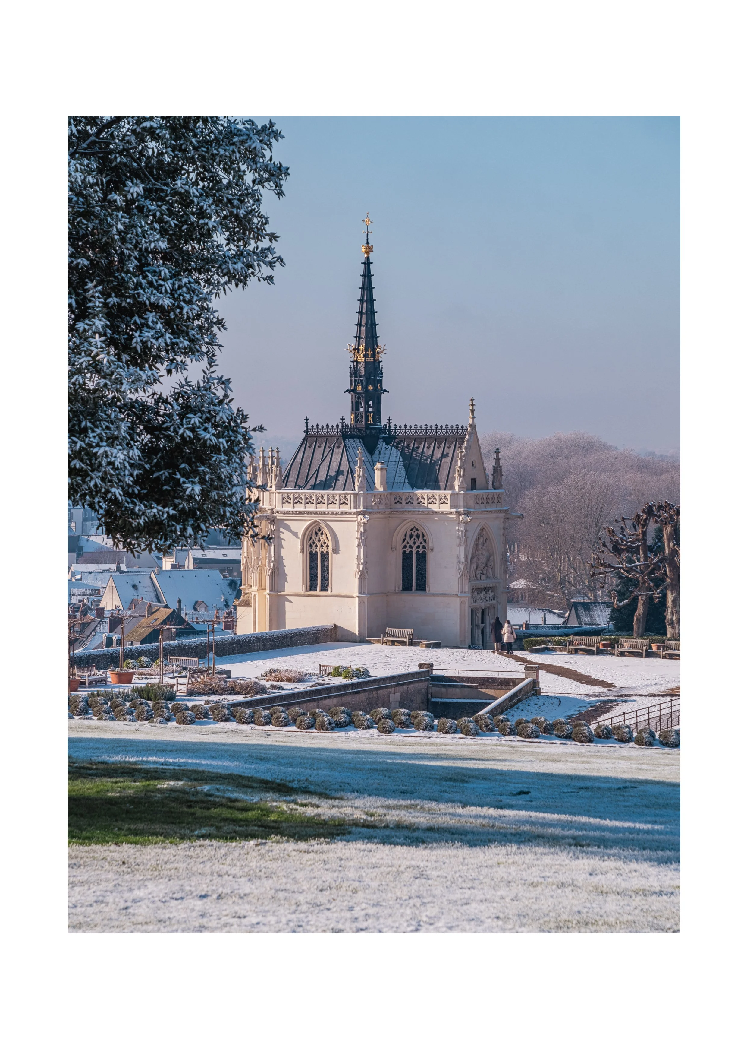 Vue enneigée sur la Loire depuis le Château d'Amboise
