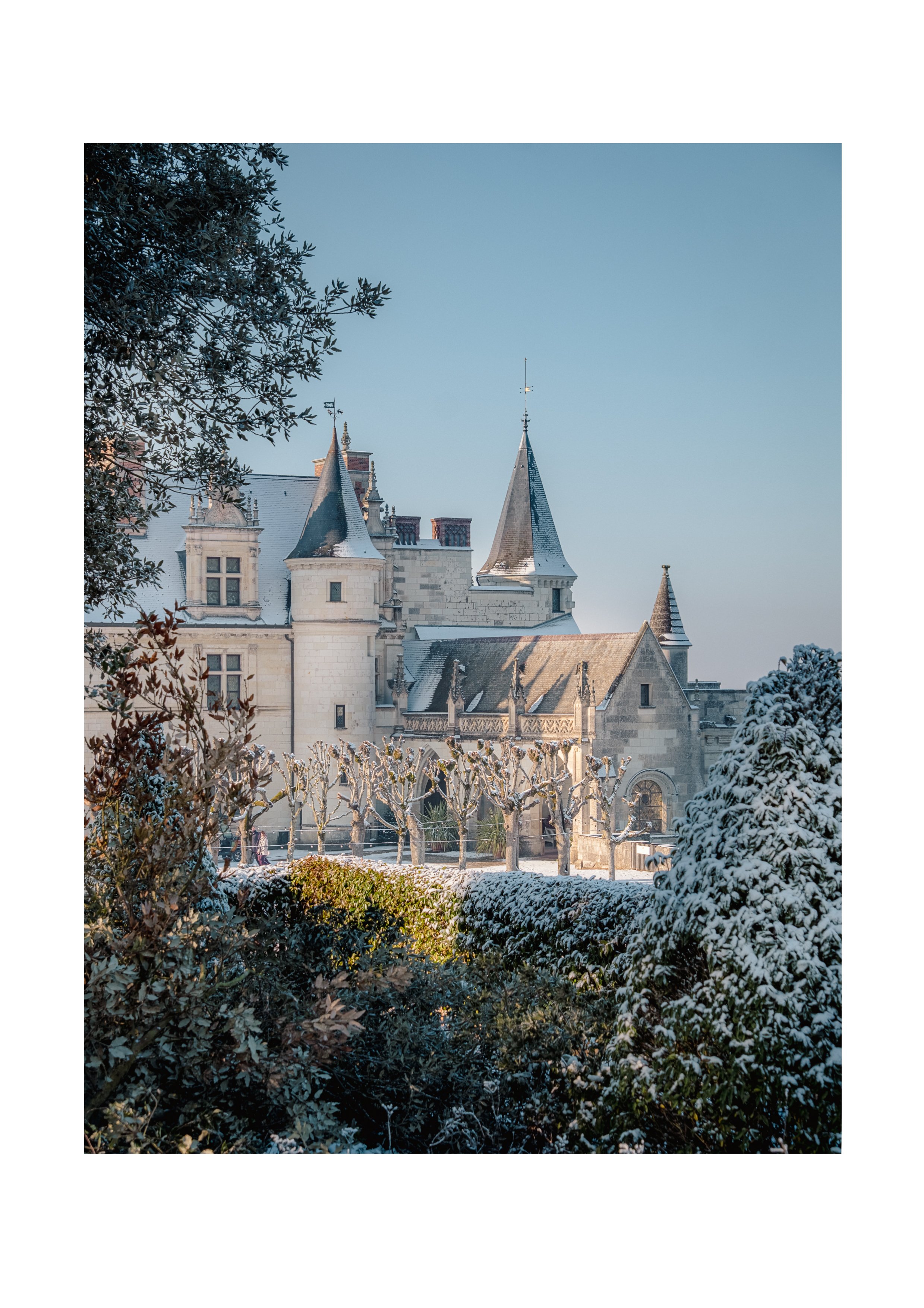 Vue enneigée sur la Loire depuis le Château d'Amboise
