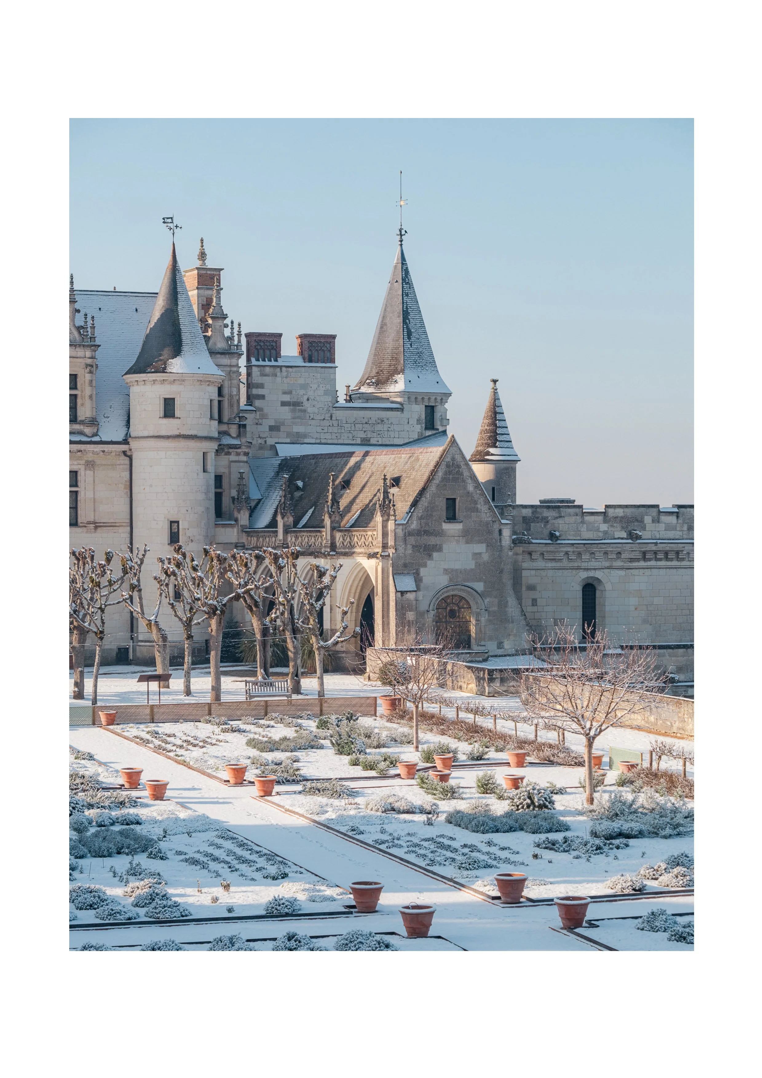 Vue enneigée sur la Loire depuis le Château d'Amboise