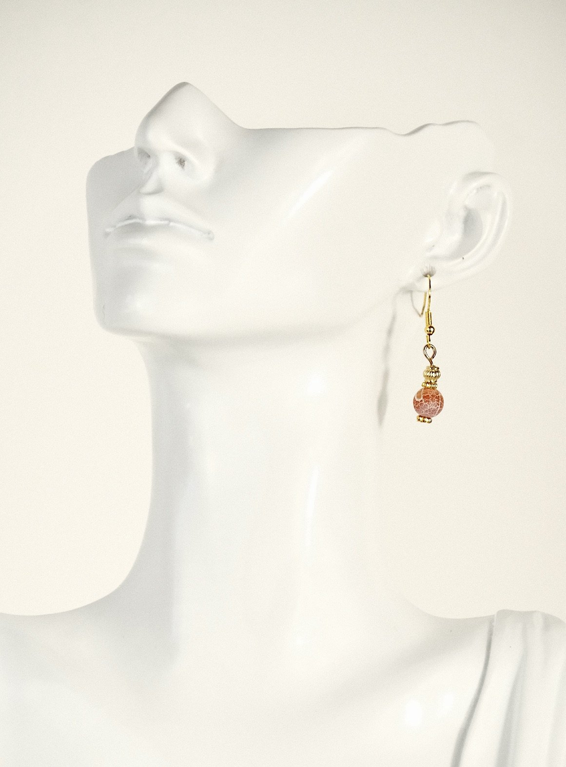 indigo roc frosted red earrings