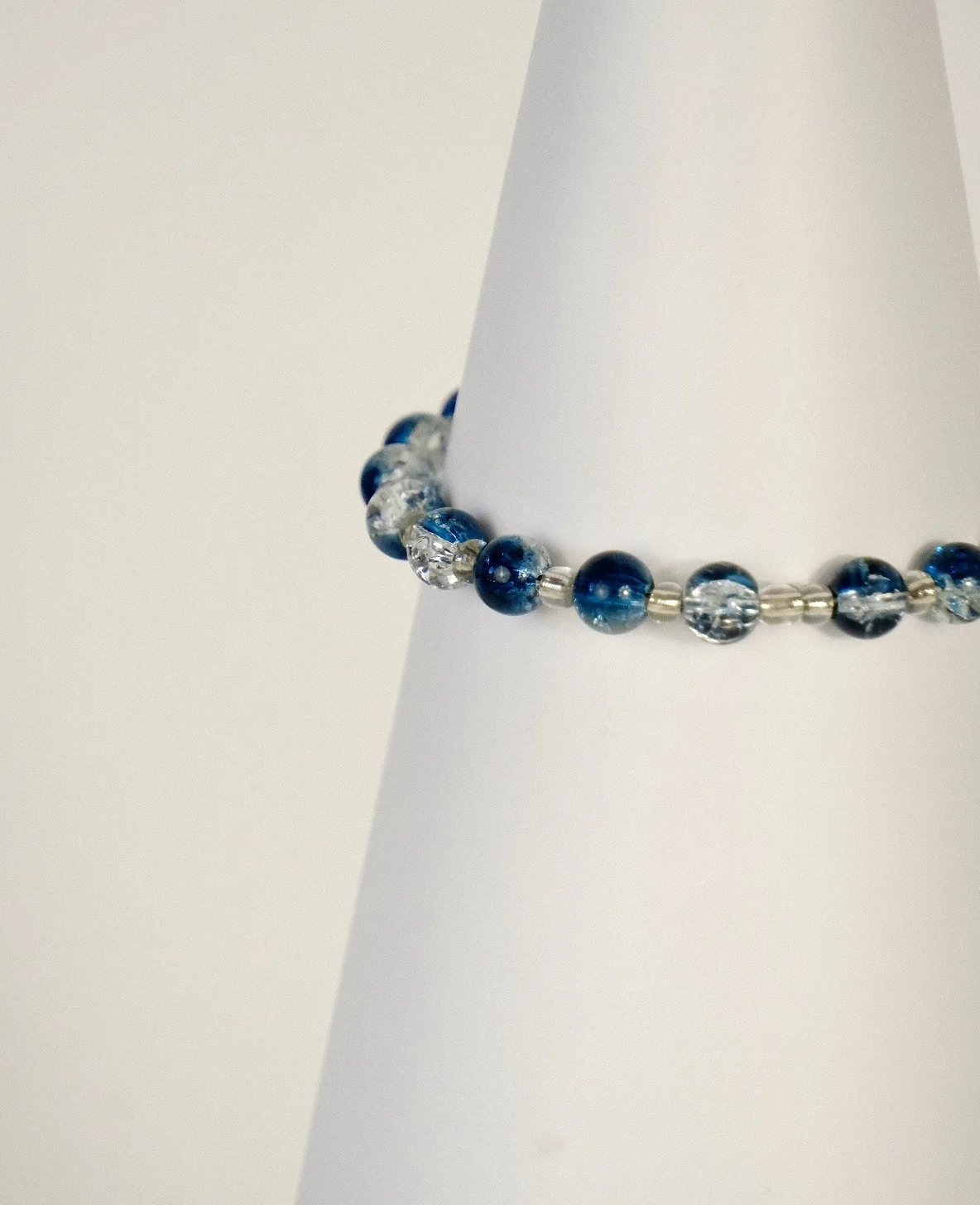 Blue Glass Bead Bracelet