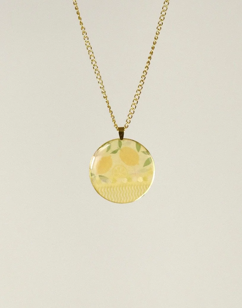 Lemon Resin Necklace