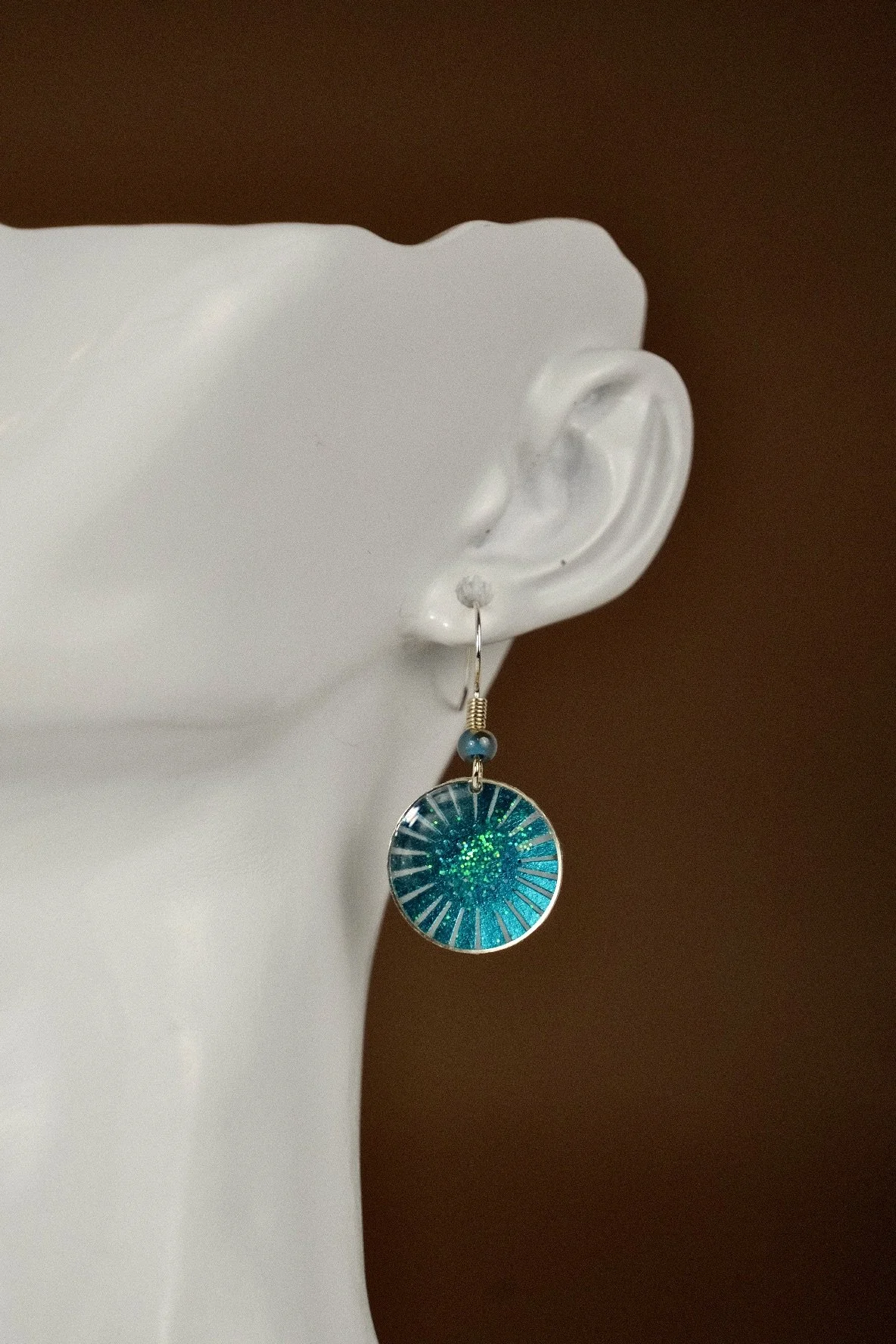 Turquoise sunrise resin earrings