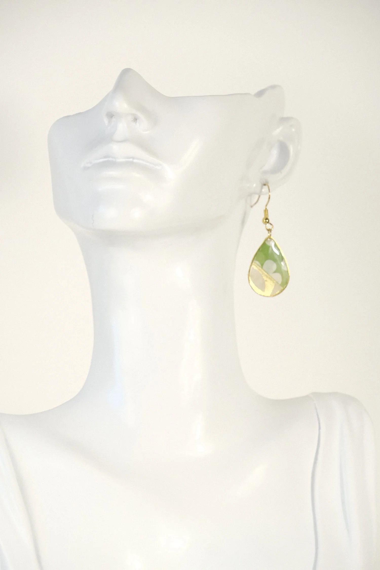Emerald Flower Resin Earrings