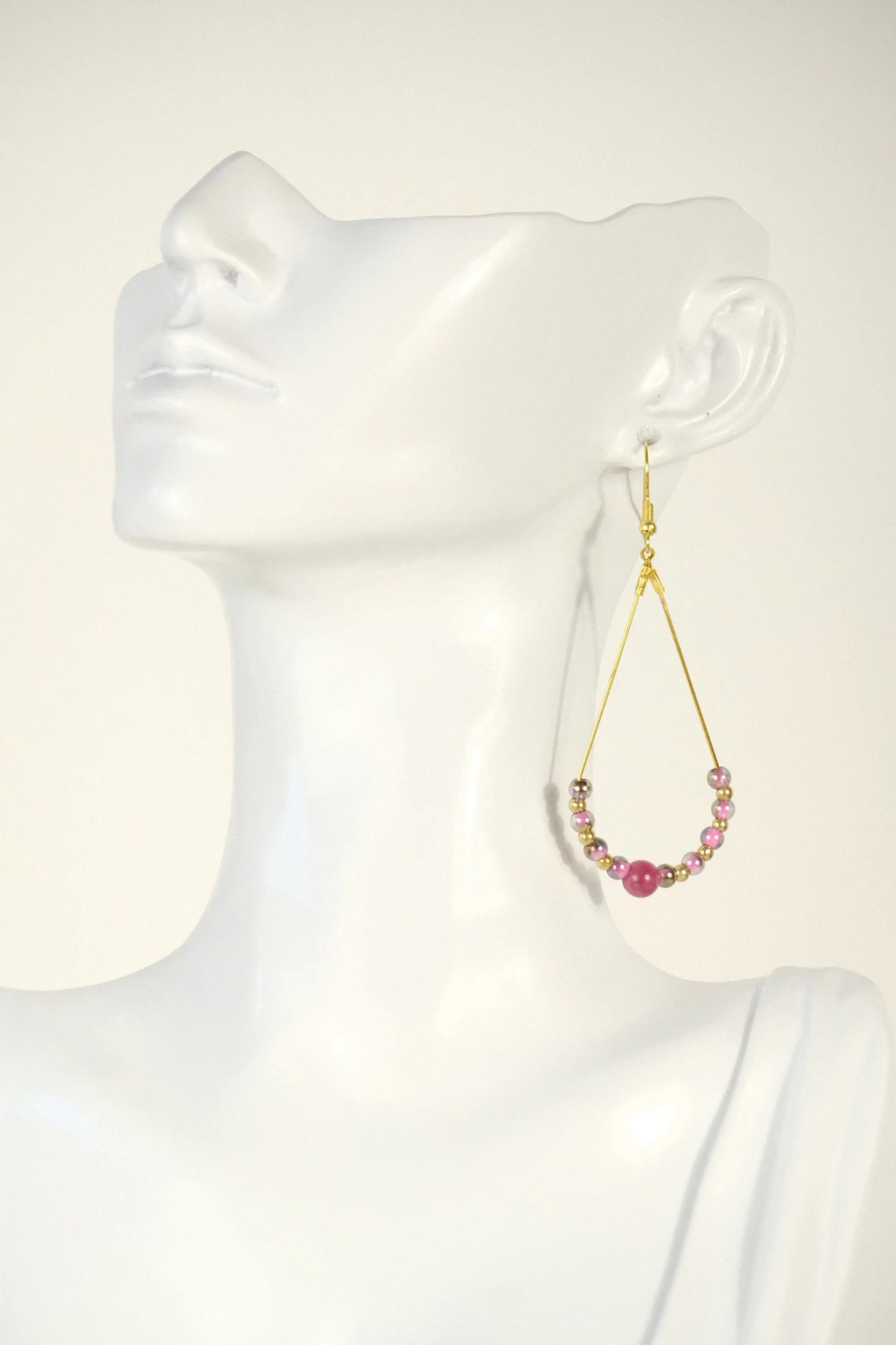 Fuchsia Beaded Earrings
