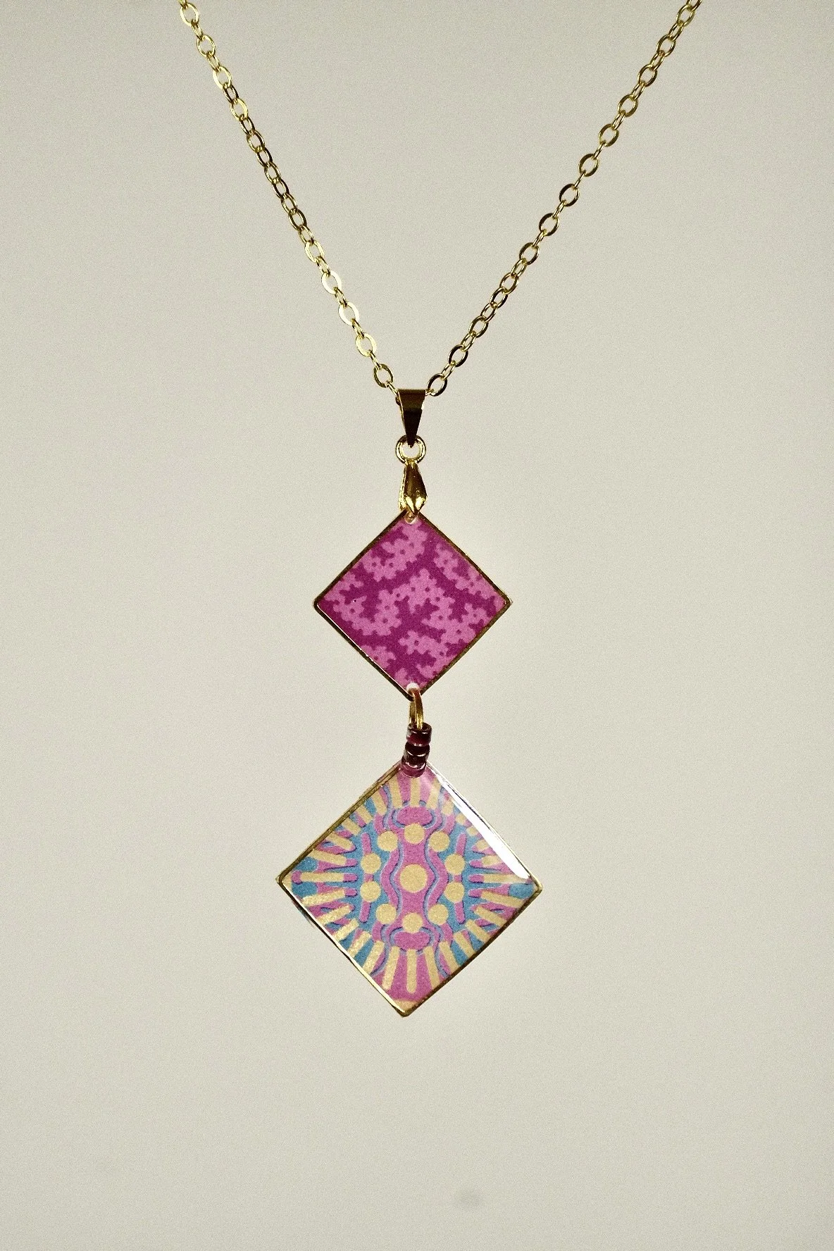 Sunrise Fuchsia Resin Necklace
