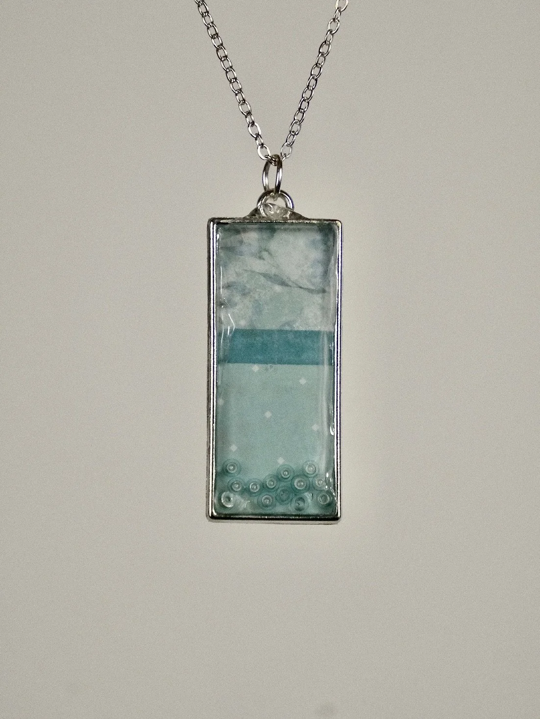 sea foam rectangular necklace