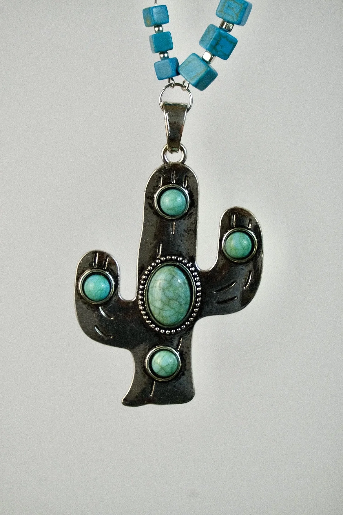 Turquoise Cactus Pendant