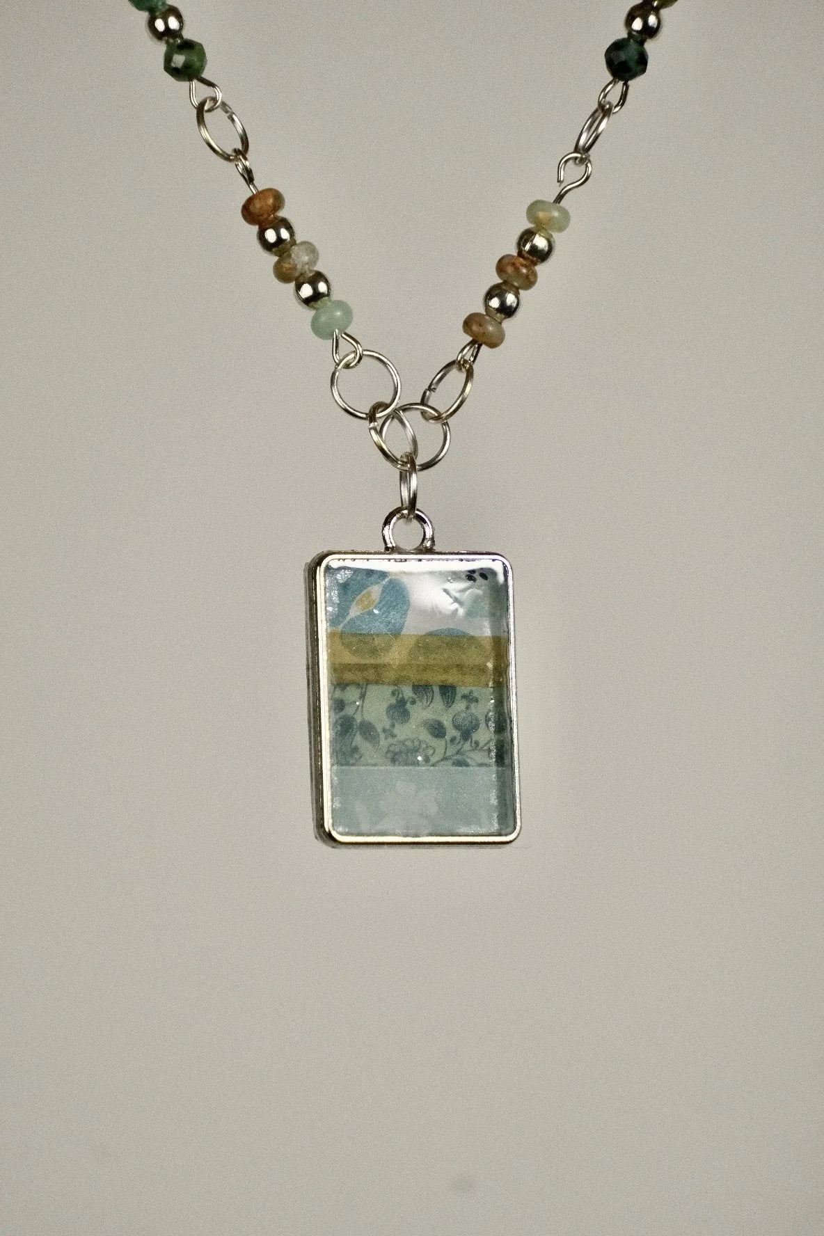 Sea Foam Resin & Bead Necklace