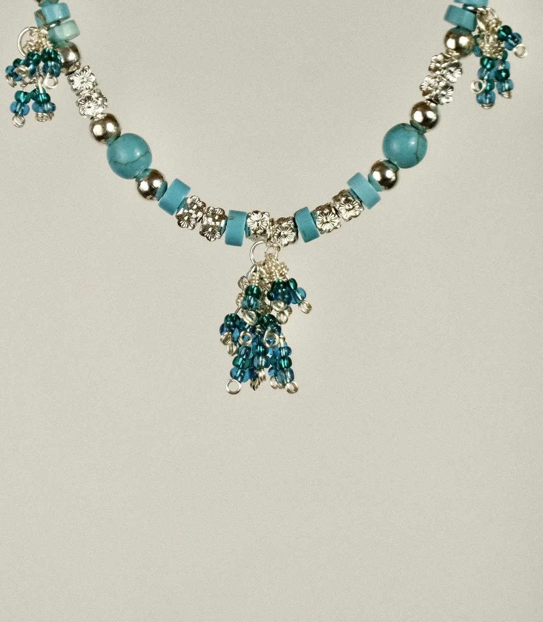 turquoise cluster choker