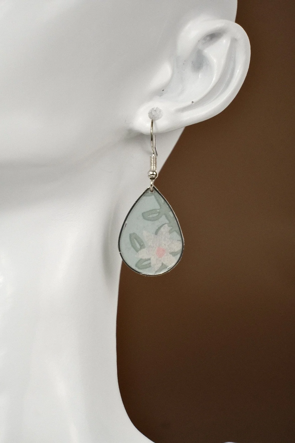 Pastel Flower Teardrop Earrings