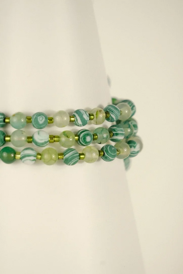 Emerald Beaded Bangle