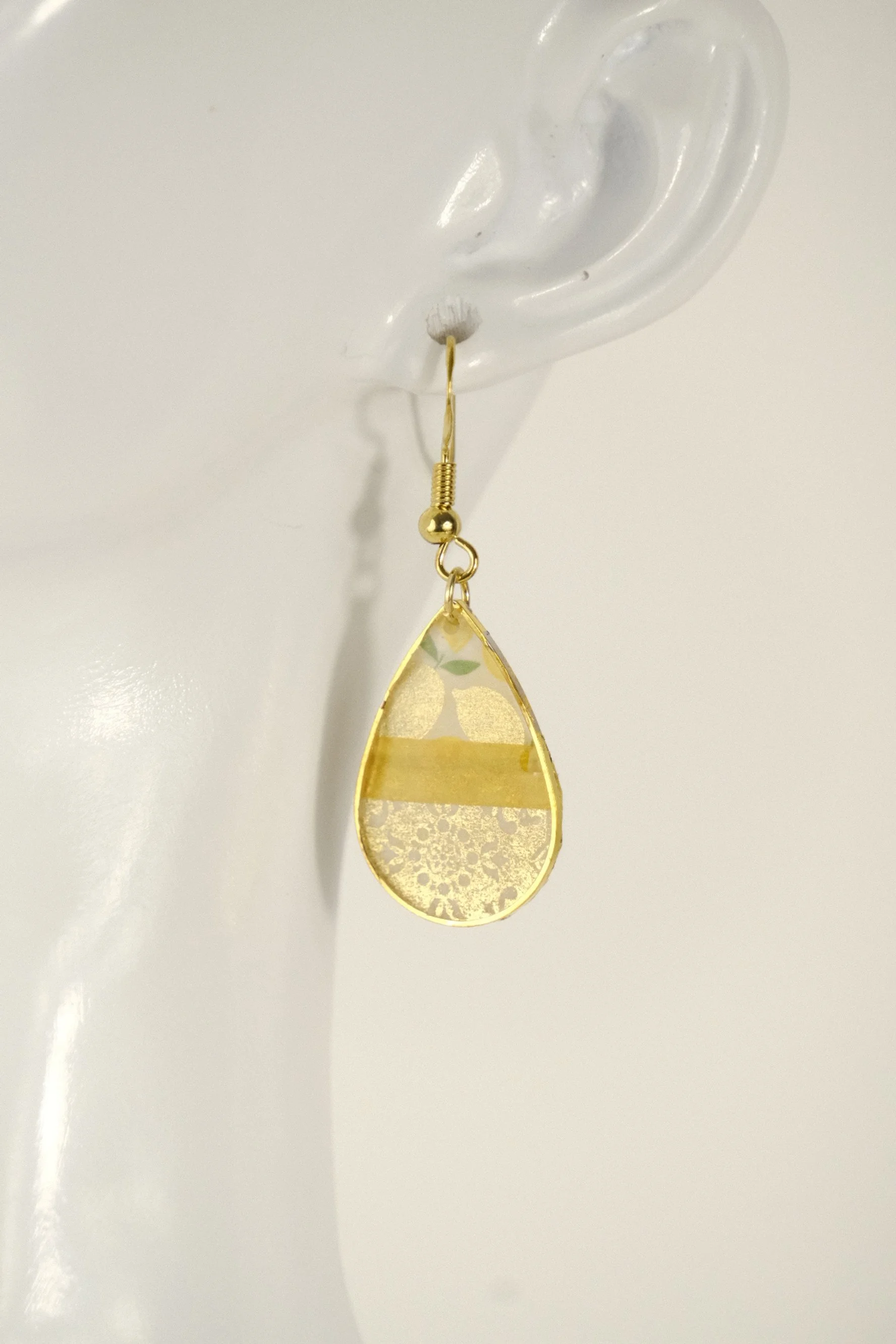 lemon resin earrings
