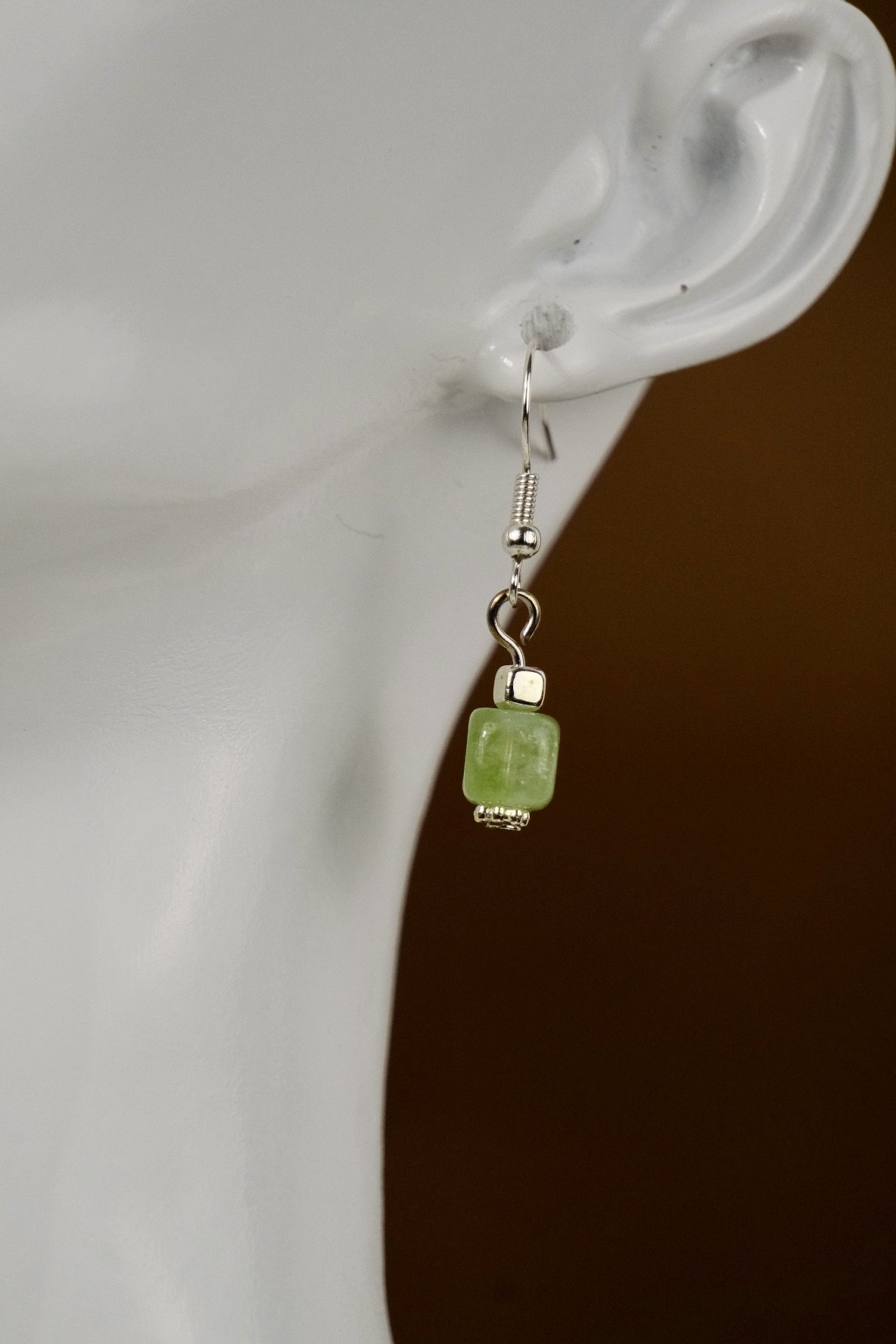 close up of the earrings