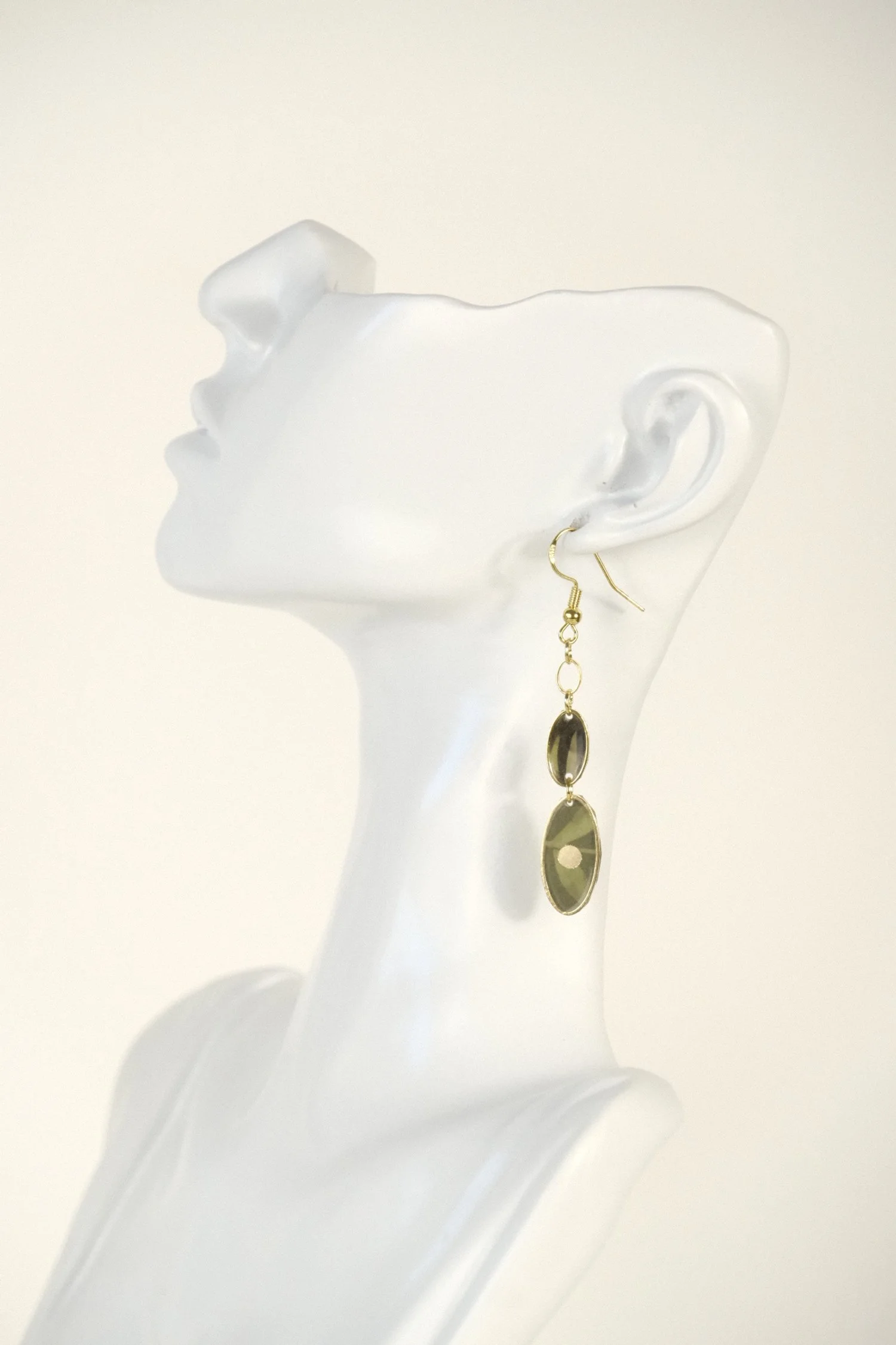 Emerald Oval Resin Earrings