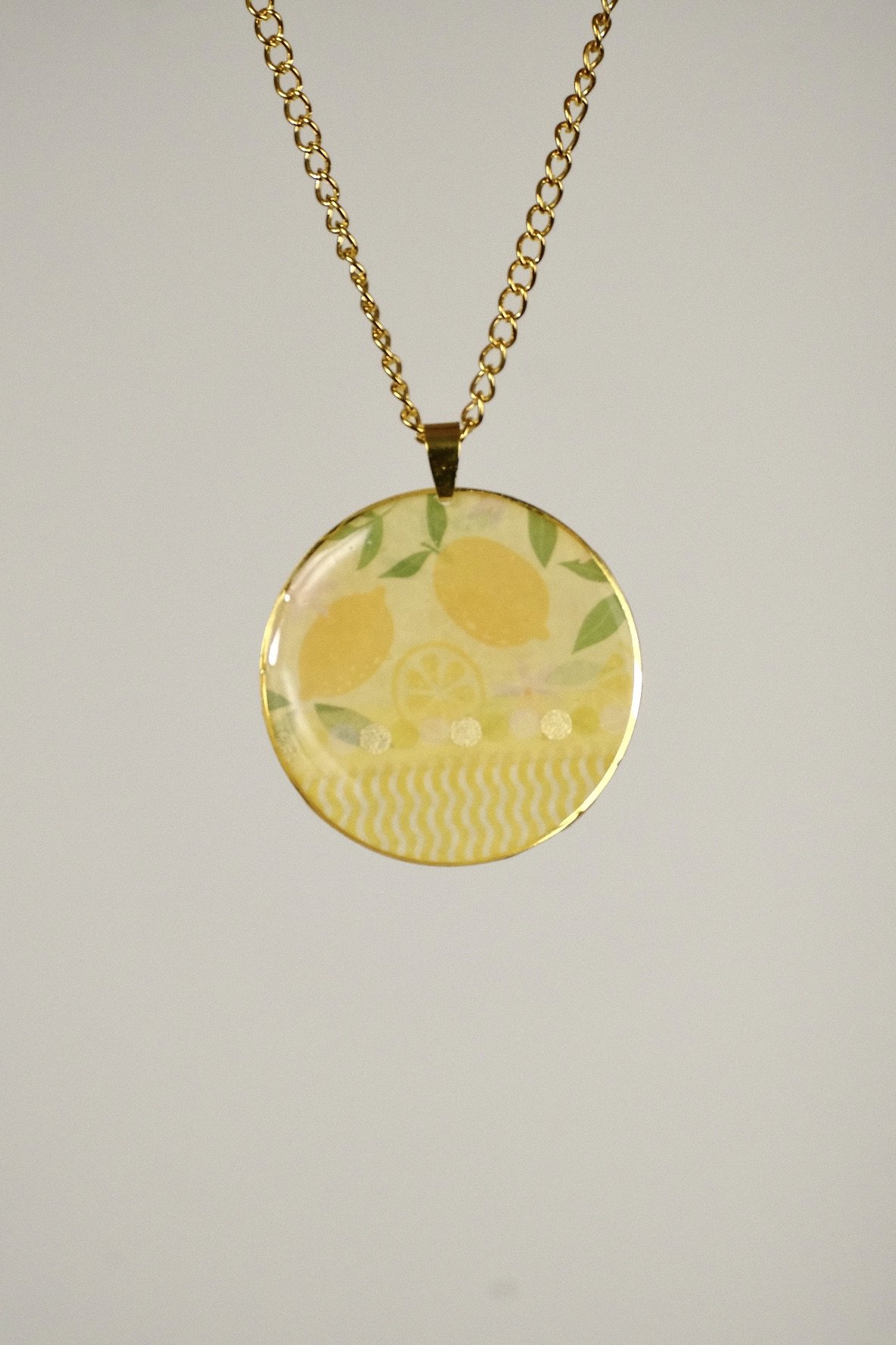 Lemon Resin Necklace